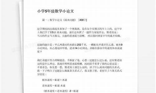 五年级优秀数学小论文